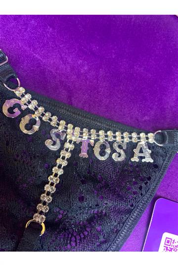 CALCINHA STRASS EM RENDA (GOSTOSA) PRETO