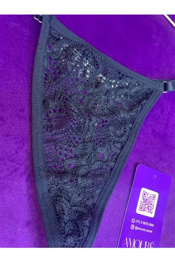 CALCINHA STRASS EM RENDA (GOSTOSA) PRETO