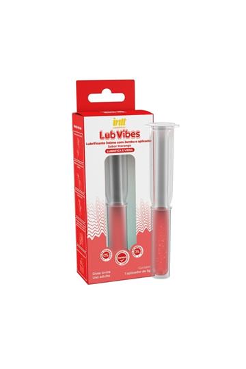 LUB-IN LUBRIFICANTE QUE VIBRA COMESTÍVEL COM APLICADOR PARA INTRODUZIR MORANGO 5G