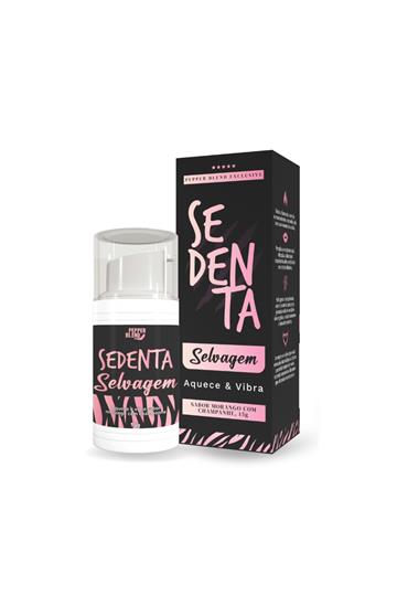 GEL QUE VIBRA SEDENTA SELVAGEM MORANGO COM CHAMPANHE 15G