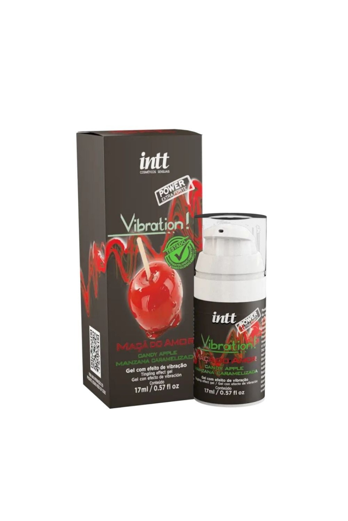 GEL VIBRATION EXTRA FORTE VIBRA, PULSA E AQUECE MACÃ DO AMOR 17ML