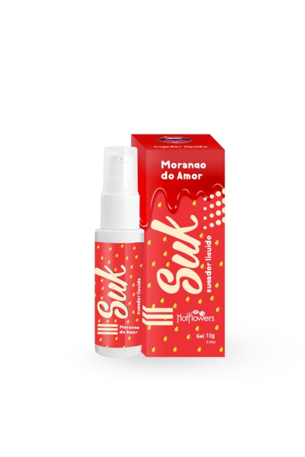 SUK GEL QUE SUGA MORANGO DO AMOR SUGADOR LÍQUIDO 15G